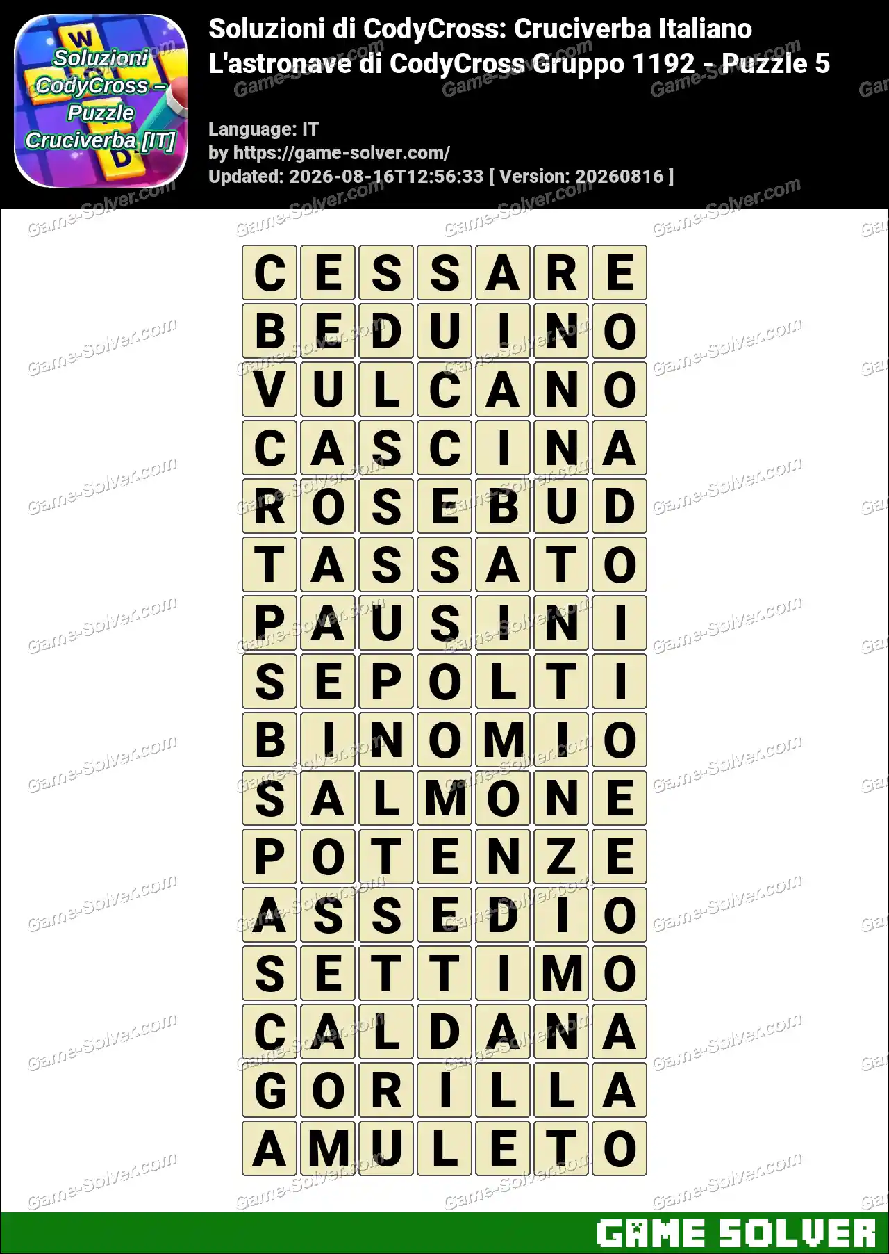 Soluzioni di CodyCross: Cruciverba Italiano L’astronave di CodyCross Gruppo 1192 – Puzzle 5